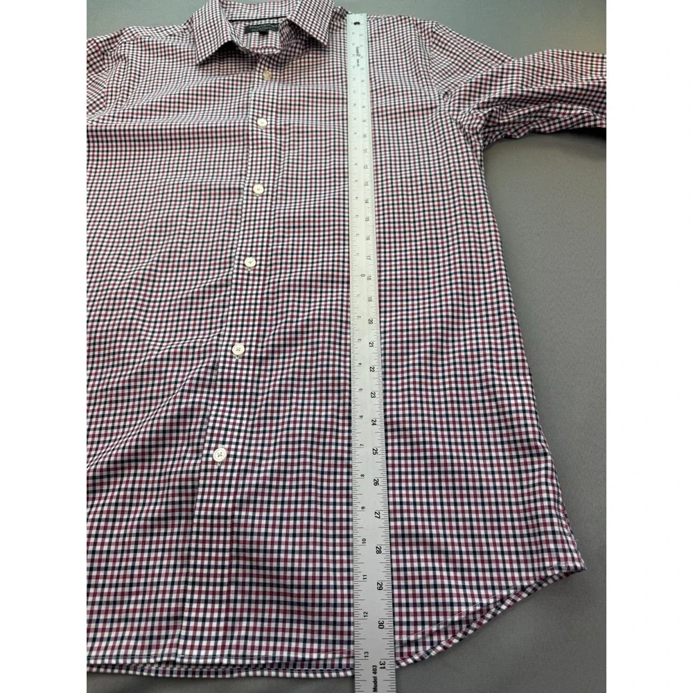 Banana Republic Button Up Shirt Tailored‎ Standard Fit Red White Blue Sz Large L